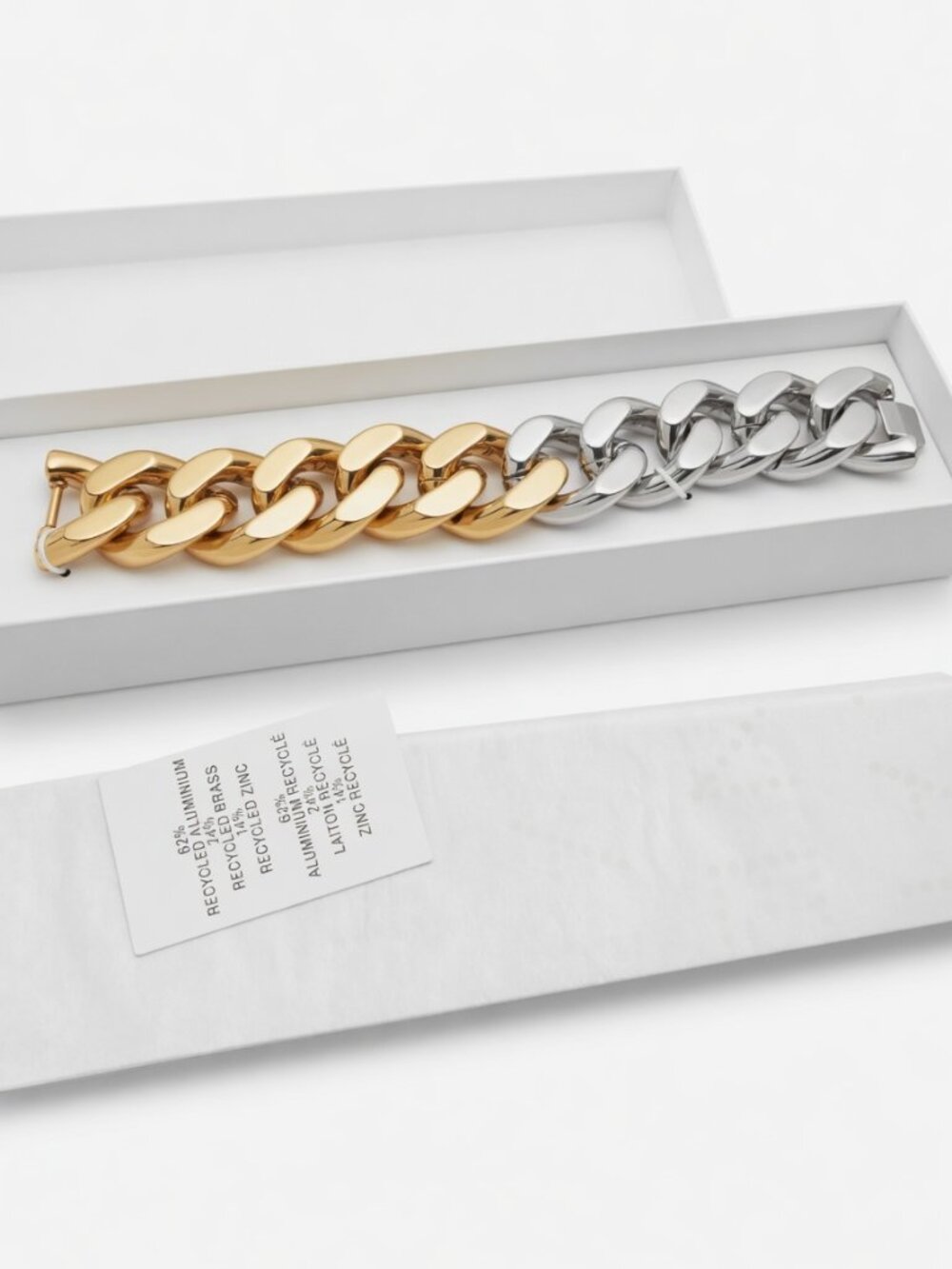 Stella McCartney Chunky Two-Tone Gold Silver Chain Bracelet NWT